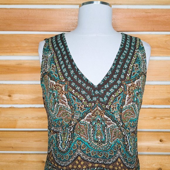 Charter Club Lined Maxi Dress Multicolor Size 14 Sleeveless Great Condition - Picture 3 of 11